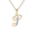 Colliers sur Artemare : Collier en plaqu&eacute; or cha&icirc;ne avec pendentif initiale P oxydes blancs sertis 42+3cm