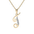 Colliers sur Artemare : Collier en plaqu&eacute; or cha&icirc;ne avec pendentif initiale T oxydes blancs sertis 42+3cm