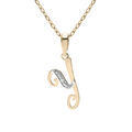 Colliers sur Artemare : Collier en plaqu&eacute; or cha&icirc;ne avec pendentif initiale Y oxydes blancs sertis 42+3cm