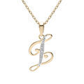 Collier en plaqu&eacute; or cha&icirc;ne avec pendentif initiale Z oxydes blancs sertis 42+3cm