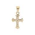 Pendentifs sur Artemare : Pendentif en plaqu&eacute; or croix avec oxydes blancs sertis