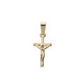 Pendentifs sur Artemare : Pendentif en plaqu&eacute; or petite croix avec motif simple J&eacute;sus Christ sur la croix