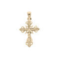 Pendentifs sur Artemare : Pendentif en plaqu&eacute; or croix Occitane finement ouvrag&eacute;e et perl&eacute;e sur les contours et J&eacute;sus Christ sur la croix