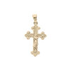 Pendentif en plaqu&eacute; or croix Occitane type croix ancienne motifs &eacute;pis et J&eacute;sus Christ sur la croix
