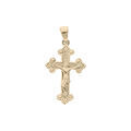 Pendentif en plaqu&eacute; or croix Occitane type croix ancienne motifs &eacute;pis et J&eacute;sus Christ sur la croix Artemare