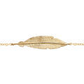 Bracelet en plaqu&eacute; or cha&icirc;ne avec plume 16+2cm