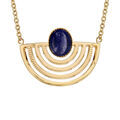 Collier en plaqu&eacute; or ethnique cha&icirc;ne avec motif Egyptien et pierre Lapis Lazuli v&eacute;ritable 42+5cm Artemare