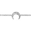 Bracelet en argent rhodi&eacute; cha&icirc;ne avec croissant de lune martel&eacute;e 16+3cm Artemare