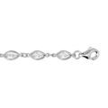 Bracelet en argent rhodi&eacute; navettes avec oxydes blancs sertis 16+3cm Artemare