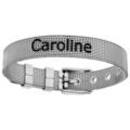 Bracelet en acier maille milanaise forme boucle de ceinture 21cm r&eacute;glable Artemare
