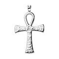 Pendentif en argent rhodi&eacute; croix Egyptienne avec hi&eacute;roglyphes