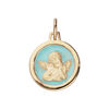 Pendentif en plaqu&eacute; or Ange sur fond bleu ciel