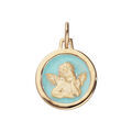 Pendentifs sur Artemare : Pendentif en plaqu&eacute; or Ange sur fond bleu ciel