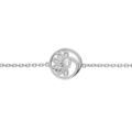 Bracelets sur Artemare : Bracelet en argent rhodi&eacute; cha&icirc;ne avec pastille fleur oxydes blancs sertis 16+2cm
