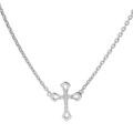 Colliers sur Artemare : Collier en argent rhodi&eacute; cha&icirc;ne avec pendentif croix et oxydes blancs sertis 38+4cm