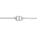 Bracelet en argent platin&eacute; cha&icirc;ne avec 1 maille marine au centre 16+3cm Artemare