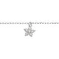 Bracelet en argent rhodi&eacute; cha&icirc;ne avec pampille fleur en oxydes blancs 15+3cm Artemare