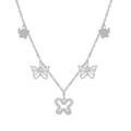 Colliers sur Artemare : Collier en argent rhodi&eacute; cha&icirc;ne avec pampilles papillon 40+5cm
