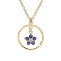 Colliers sur Artemare : Collier en argent et dorure jaune cha&icirc;ne avec pendentif anneau et &eacute;toile d'oxydes bleu 40+5cm