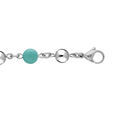 Bracelets sur Artemare : Bracelet en acier cha&icirc;ne type marseillais avec boules de Jade bleu v&eacute;ritable 16+3cm