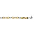 Bracelet en acier et PVD jaune maille grain de caf&eacute; 16+3cm Artemare