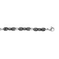 Chaine sur Artemare : Bracelet en acier et PVD noir maille grain de caf&eacute; 16+3cm