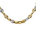Chaine sur Artemare : Collier en acier et PVD jaune maille grain de caf&eacute; 50+5cm