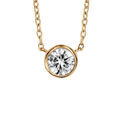 Colliers sur Artemare : Collier en vermeil cha&icirc;ne avec solitaire serti clos diam&egrave;tre 5mm 40+4cm