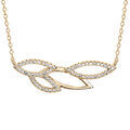 Collier en vermeil cha&icirc;ne avec feuillage ajour&eacute; et oxydes blancs sertis 40+4cm Artemare