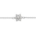 Bracelet en argent rhodi&eacute; cha&icirc;ne motif marguerite avec oxyde blanc sertis et contour blancs sertis 16.5+2cm Artemare