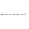 Bracelet en argent rhodi&eacute; cha&icirc;ne avec olives couleur violet transparent 15+3cm Artemare