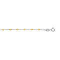 Bracelet en argent rhodi&eacute; cha&icirc;ne avec olives couleur jaune transparent 15+3cm