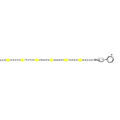 Bracelet en argent rhodi&eacute; cha&icirc;ne avec olives couleur jaune fluo 15+3cm