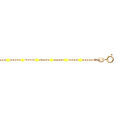 Bracelet en argent et dorure jaune cha&icirc;ne avec olives couleur jaune fluo 15+3cm Artemare