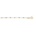 Bracelet en argent et dorure jaune cha&icirc;ne avec olives couleur orange transparent 15+3cm