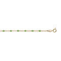 Bracelet en argent et dorure jaune cha&icirc;ne avec olives couleur vert 15+3cm Artemare