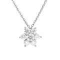 Colliers sur Artemare : Collier en argent rhodi&eacute; cha&icirc;ne avec pendentif marguerite avec oxyde blanc au cente et contour oxydes blancs sertis 40+5cm