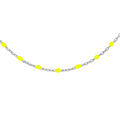 Colliers sur Artemare : Collier en argent rhodi&eacute; cha&icirc;ne avec olives couleur jaune fluo 40+5cm