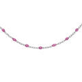 Colliers sur Artemare : Collier en argent rhodi&eacute; cha&icirc;ne avec olives couleur framboise translucide 40+5cm