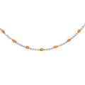 Colliers sur Artemare : Collier en argent rhodi&eacute; cha&icirc;ne avec olives couleur orange transparent 40+5cm