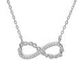 Colliers sur Artemare : Collier en argent rhodi&eacute; cha&icirc;ne avec pendentif infini et oxydes blancs sertis 44cm r&eacute;glable 42 et 40cm