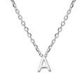 Collier en argent rhodi&eacute; cha&icirc;ne avec pendentif initiale A 5mm - 38+5cm