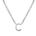 Collier en argent rhodi&eacute; cha&icirc;ne avec pendentif initiale C 5mm - 38+5cm Artemare