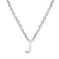 Collier en argent rhodi&eacute; cha&icirc;ne avec pendentif initiale J 5mm - 38+5cm Artemare