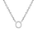 Collier en argent rhodi&eacute; cha&icirc;ne avec pendentif initiale O 5mm - 38+5cm Artemare