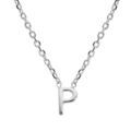 Collier en argent rhodi&eacute; cha&icirc;ne avec pendentif initiale P 5mm - 38+5cm