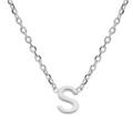 Collier en argent rhodi&eacute; cha&icirc;ne avec pendentif initiale S 5mm - 38+5cm Artemare