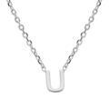 Collier en argent rhodi&eacute; cha&icirc;ne avec pendentif initiale U 5mm - 38+5cm