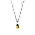 Collier enfant en argent cha&icirc;ne avec pendentif coccinelle jaune et point noir 36+2cm