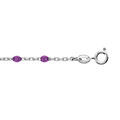Cha&icirc;ne de cheville en argent rhodi&eacute; avec olives couleur violet transparent 23+3cm Artemare